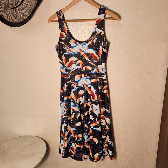NWT Blackmilk Twilight Cranes Pocket Midi Dress M - Picture 2 of 5